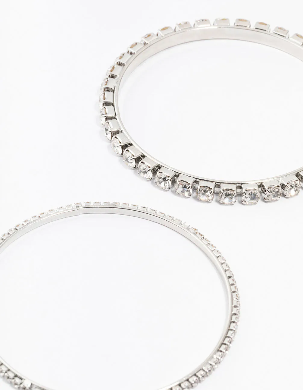 Diamante Rhodium Bangles 3-Pack