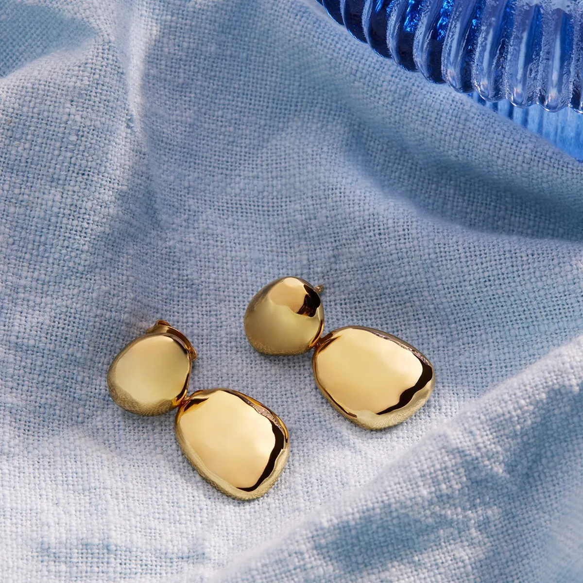 Double Pebblet Stud Earrings