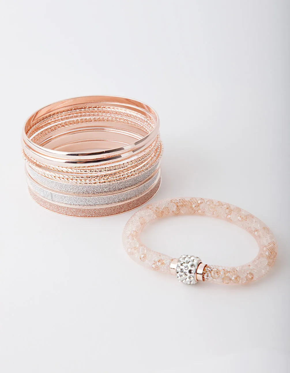 Dressy Mesh & Glitter Bangle Pack