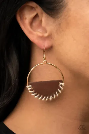 Earrings Lavishly Laid Back - Brown E2381