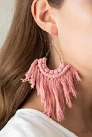 Earrings Wanna Piece Of MACRAME? - Pink E187