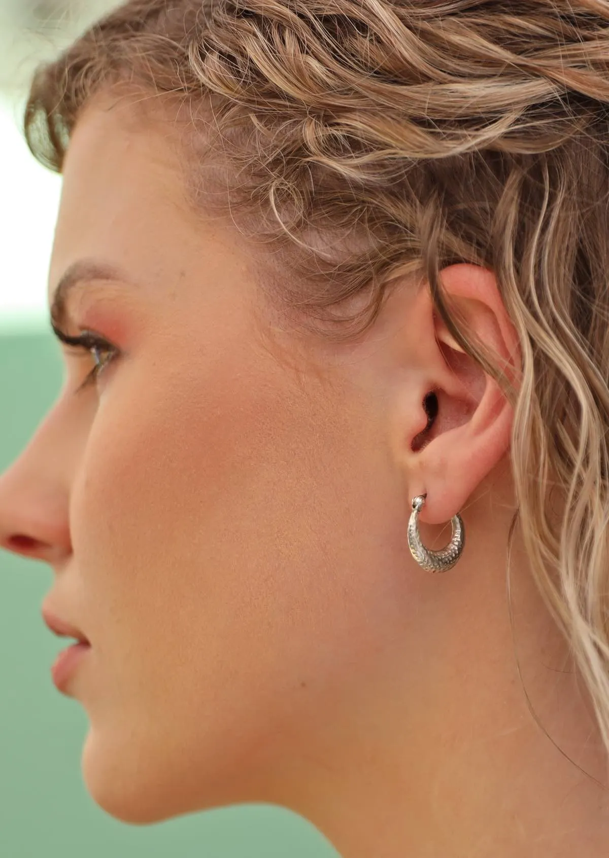 Earthy Silver Hoops