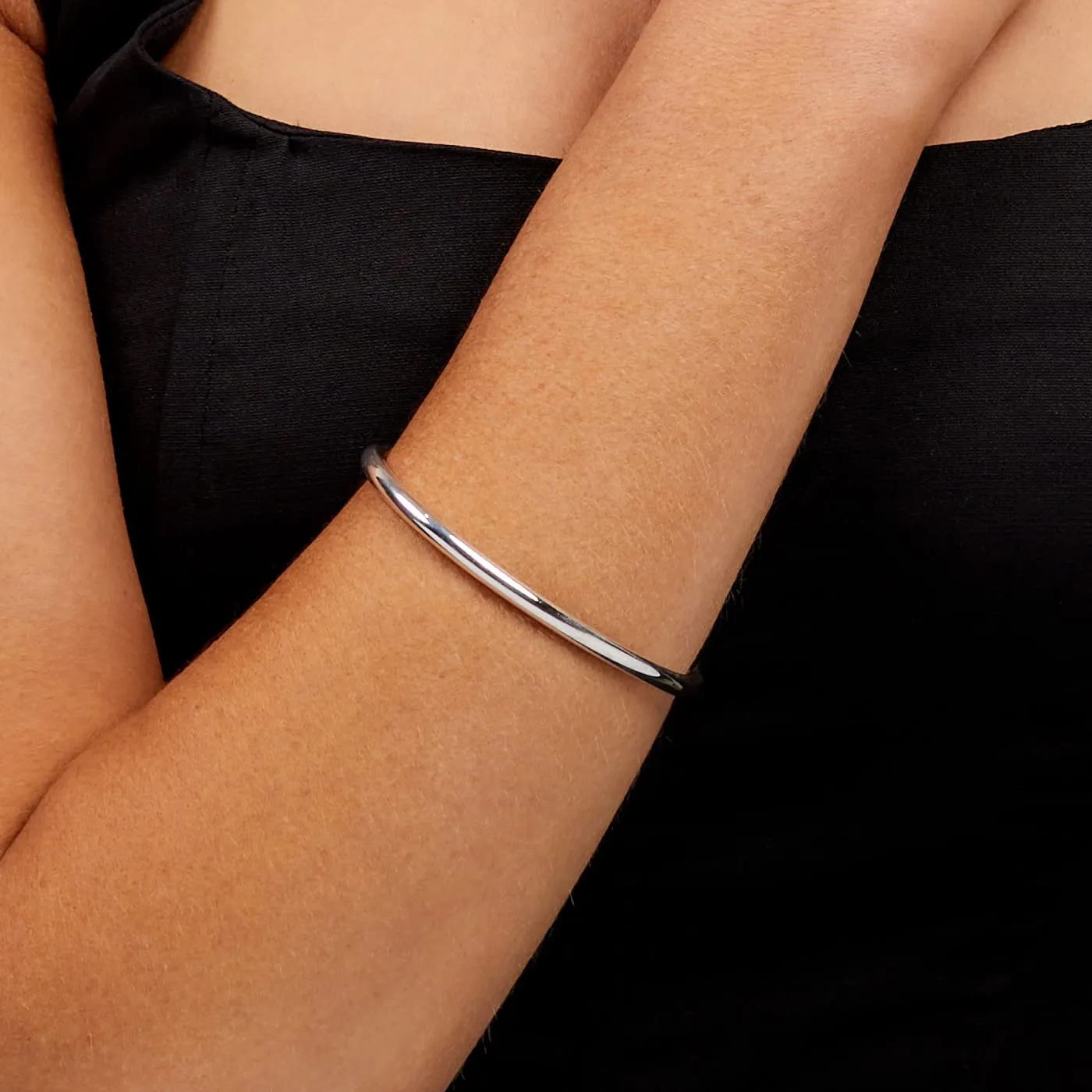 Elegant and Classic Torque Silver Bangle for Women and Girls