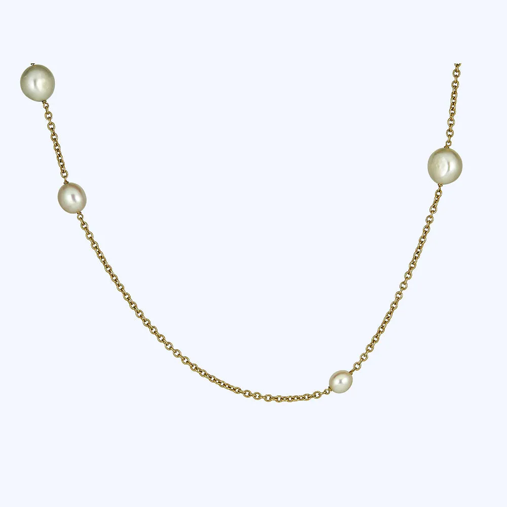 Elsa Peretti Tiffany & Co. Gold Pearl Chain