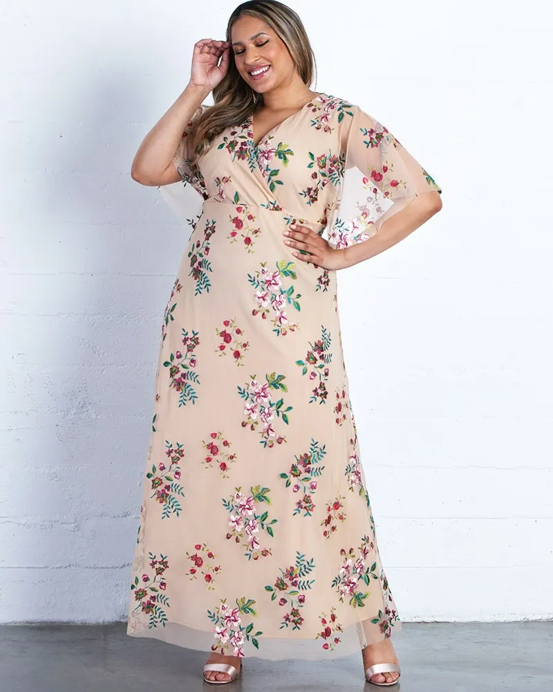 Embroidered Elegance Evening Gown - Sale!