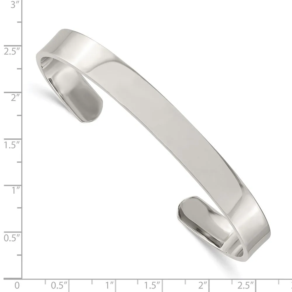 Engravable Stainless Steel 8-inch 9MM Cuff Bracelet