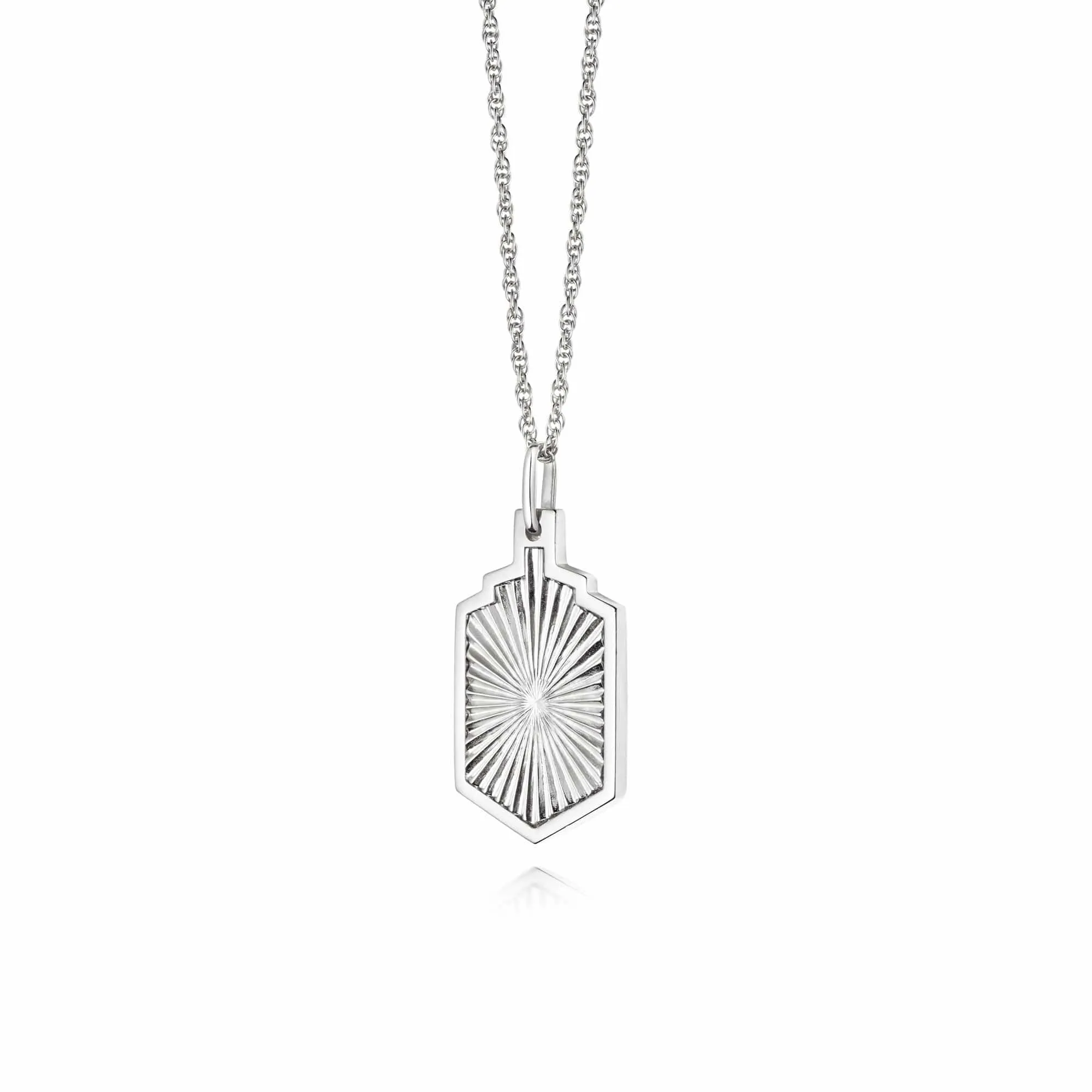 Estée Lalonde Sunburst Shield Necklace Sterling Silver