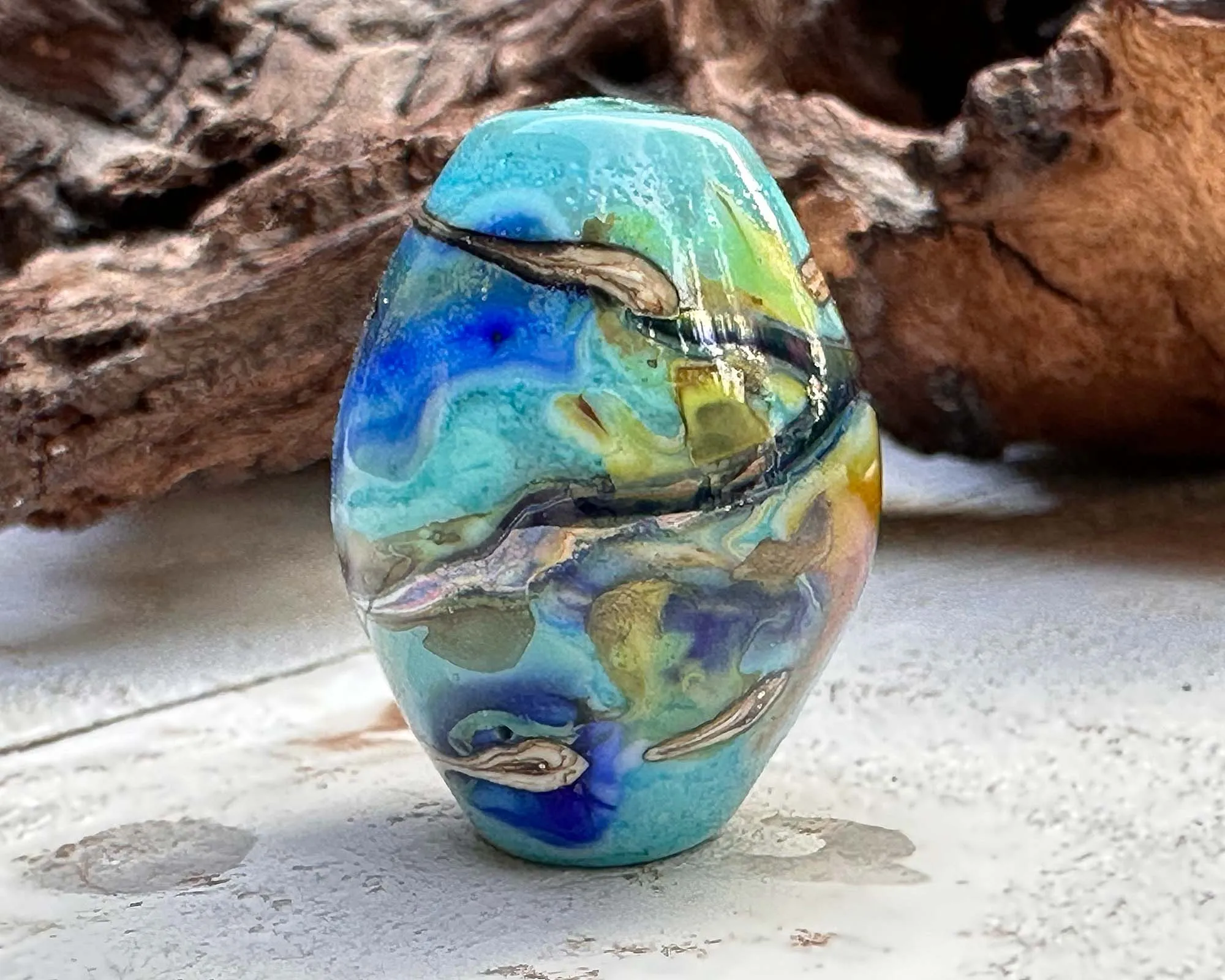 Ethereal Blue Lampwork Focal Bead SRA