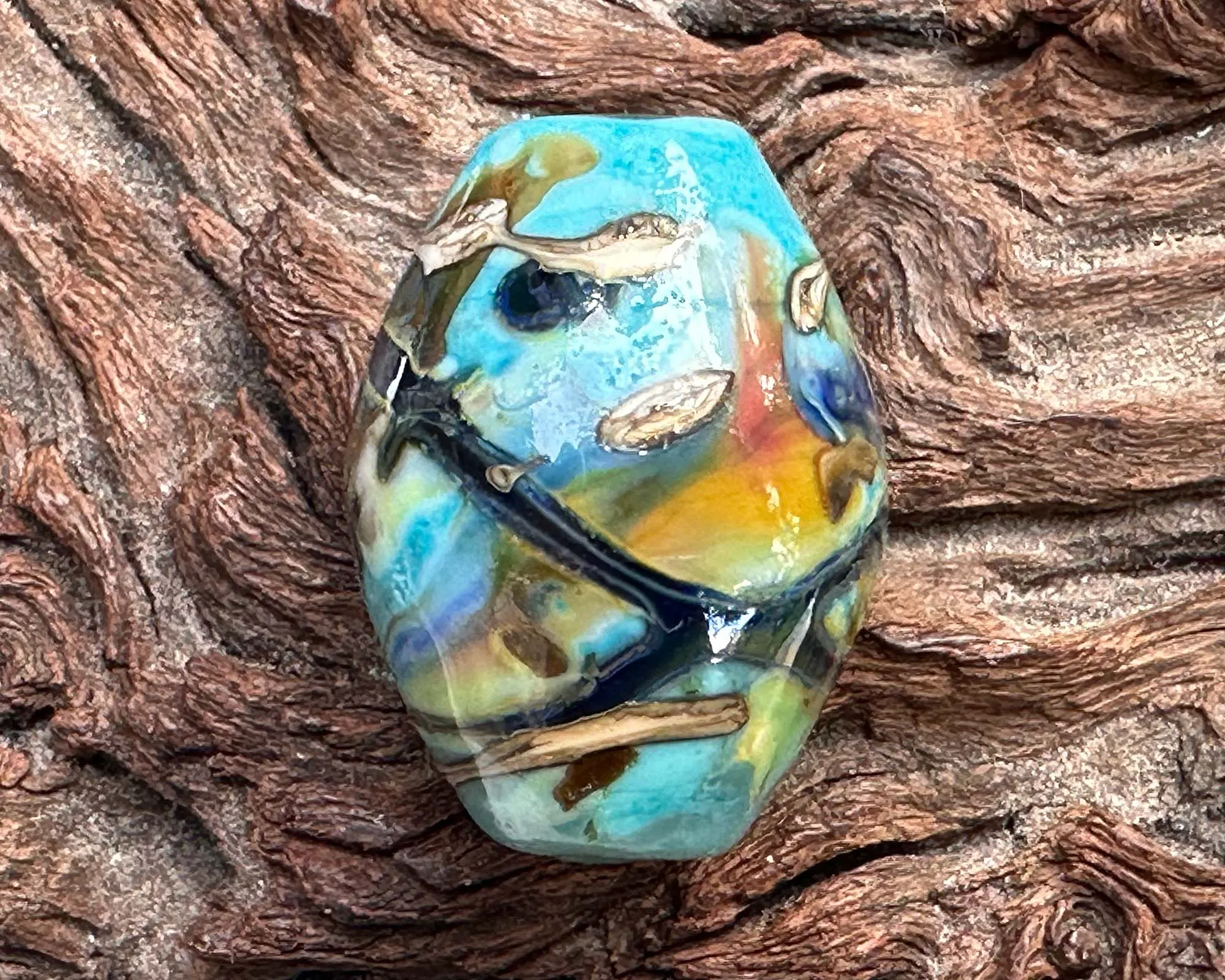 Ethereal Blue Lampwork Focal Bead SRA