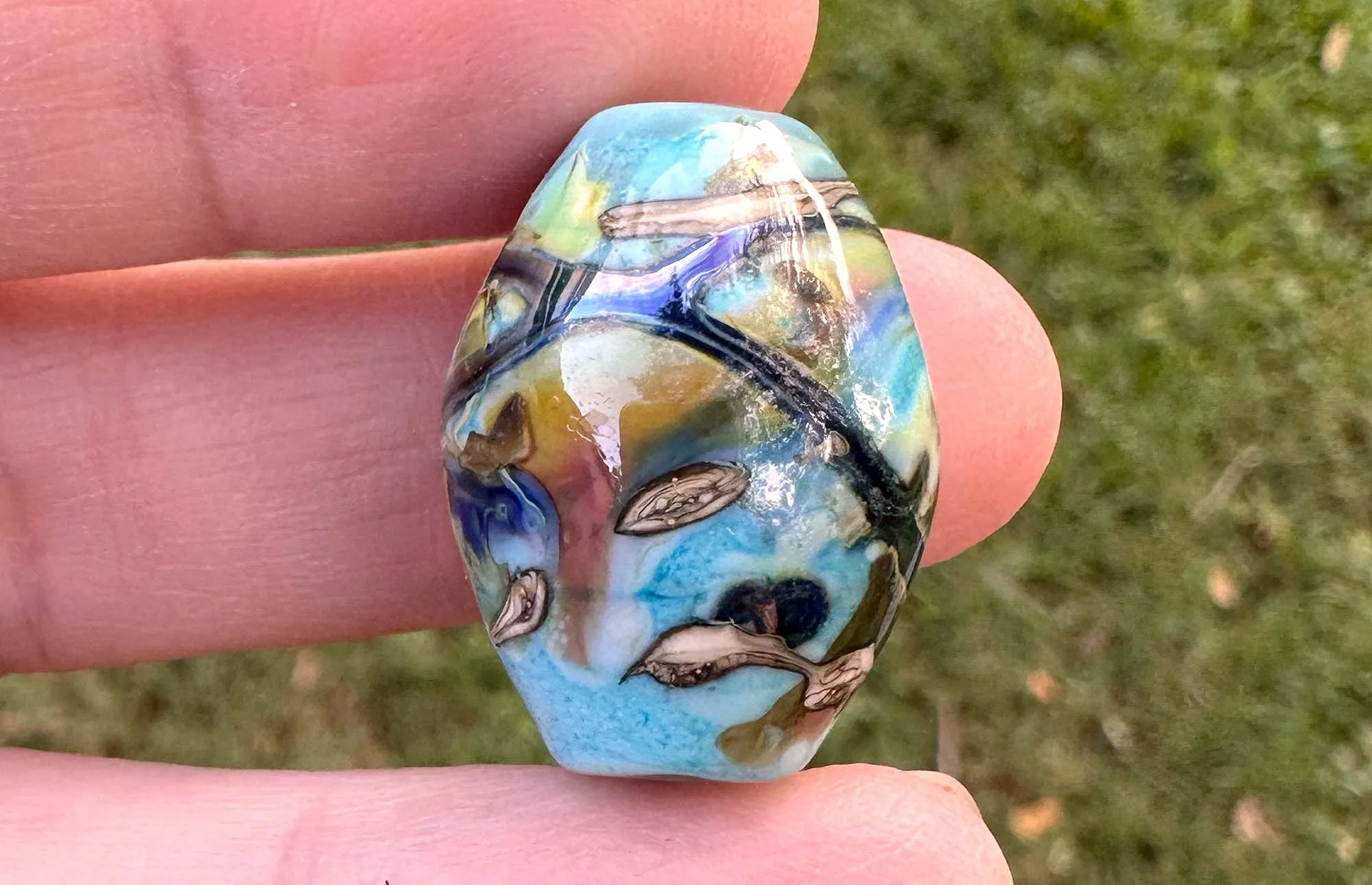 Ethereal Blue Lampwork Focal Bead SRA