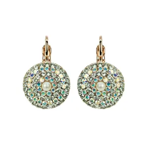 Extra Luxuriuos Pavé Bridal Leverback Earrings in Clear & Pearl *Custom*