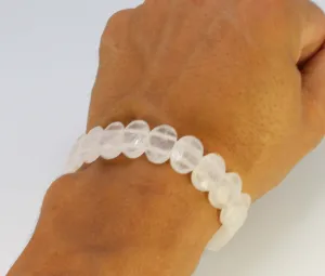 Faceted Clear Quartz Bracelet - Elastic & Double Reinforced amplifies energy and thought