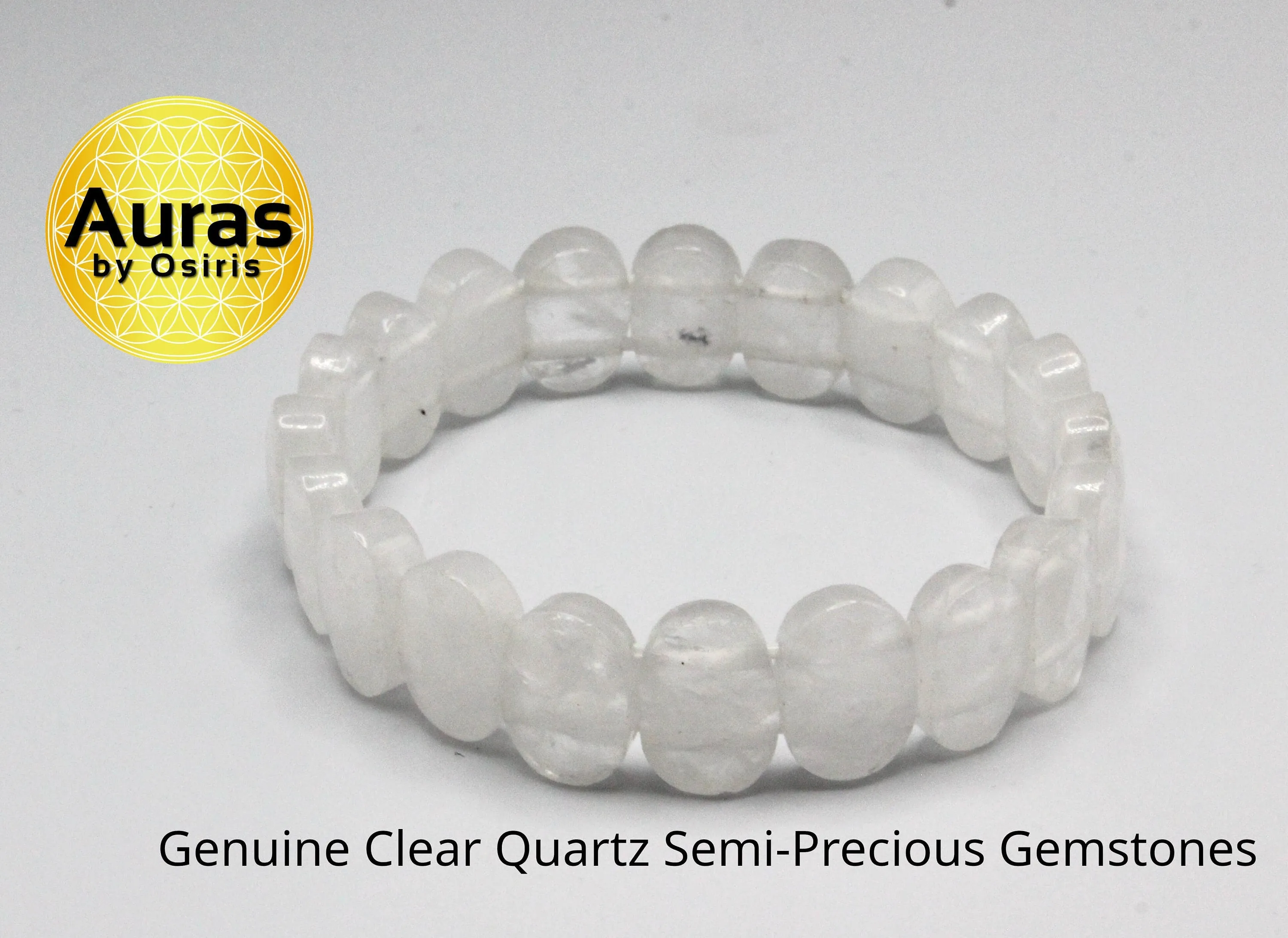 Faceted Clear Quartz Bracelet - Elastic & Double Reinforced amplifies energy and thought