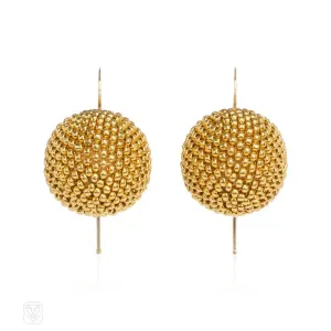 Gold-plated bead earrings