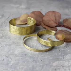 Hammered Brass Cuff Bangles