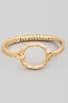 Hammered Circle Clasp Bangle (Silver/Gold)