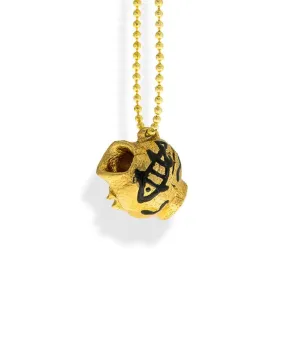 Handmade Long Pendant Necklace Gold Plated Small Ancient Greek Broken Kanata (pot) Little Fish