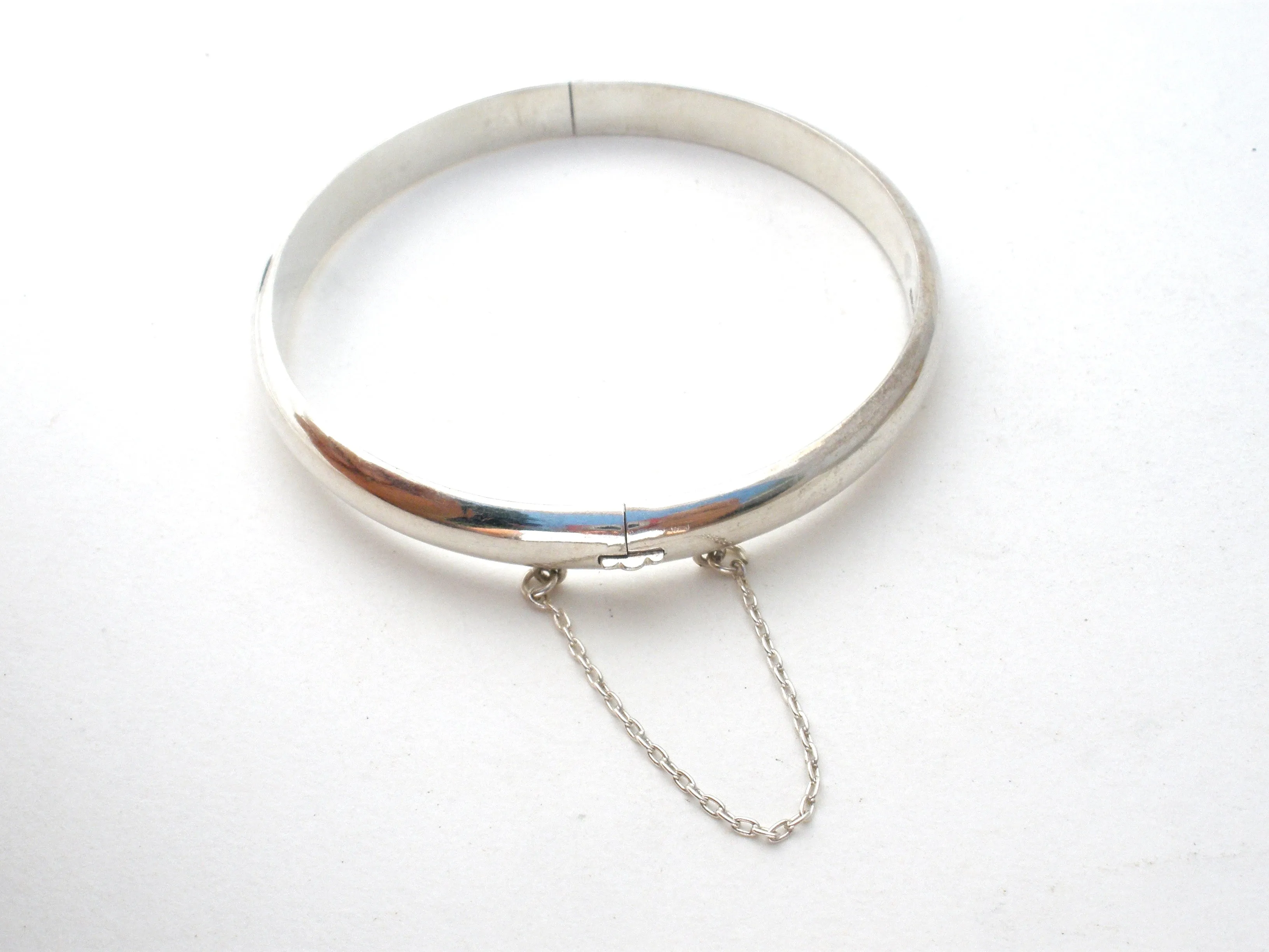 High Polished Sterling Silver Bangle Bracelet Vintage