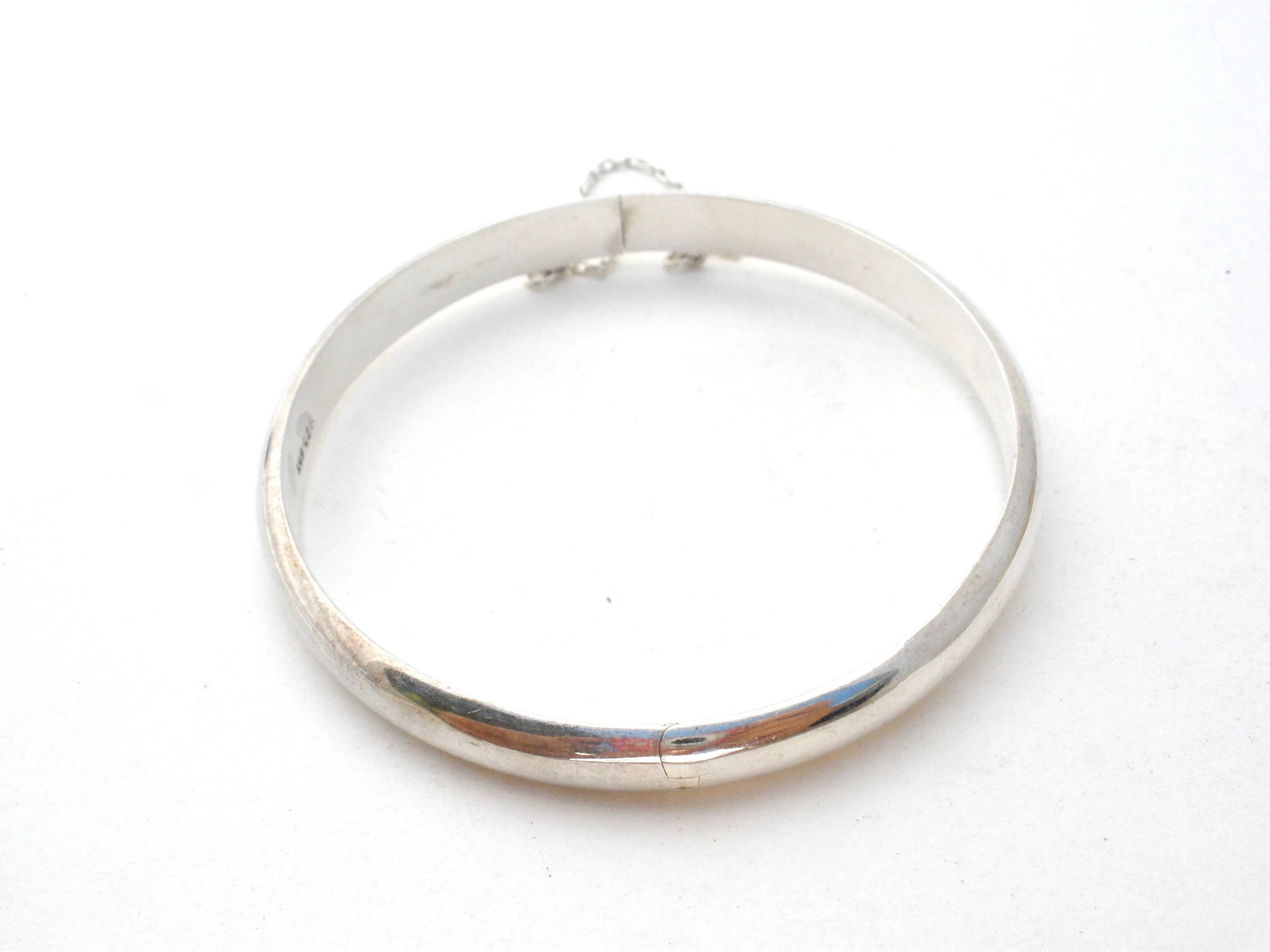 High Polished Sterling Silver Bangle Bracelet Vintage