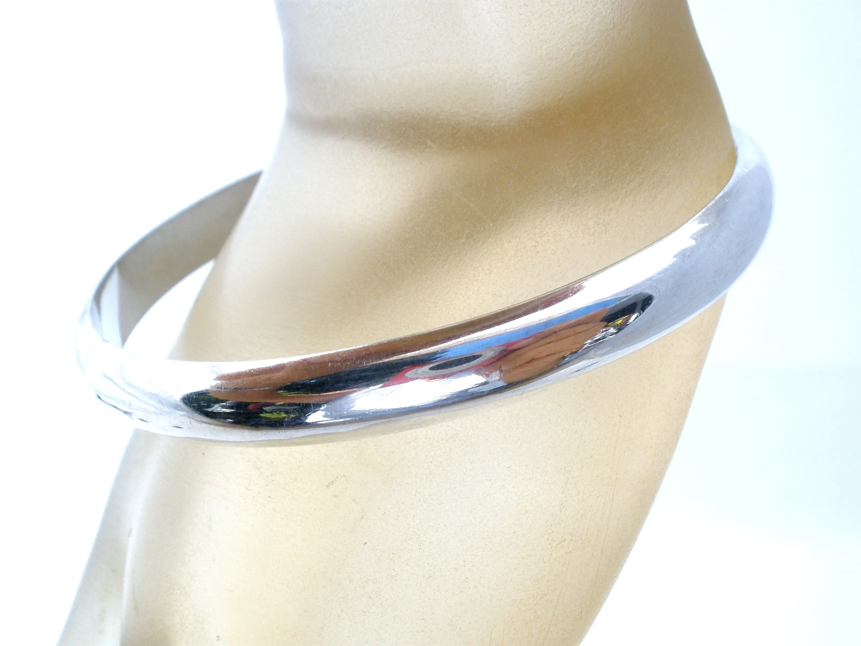 High Polished Sterling Silver Bangle Bracelet Vintage