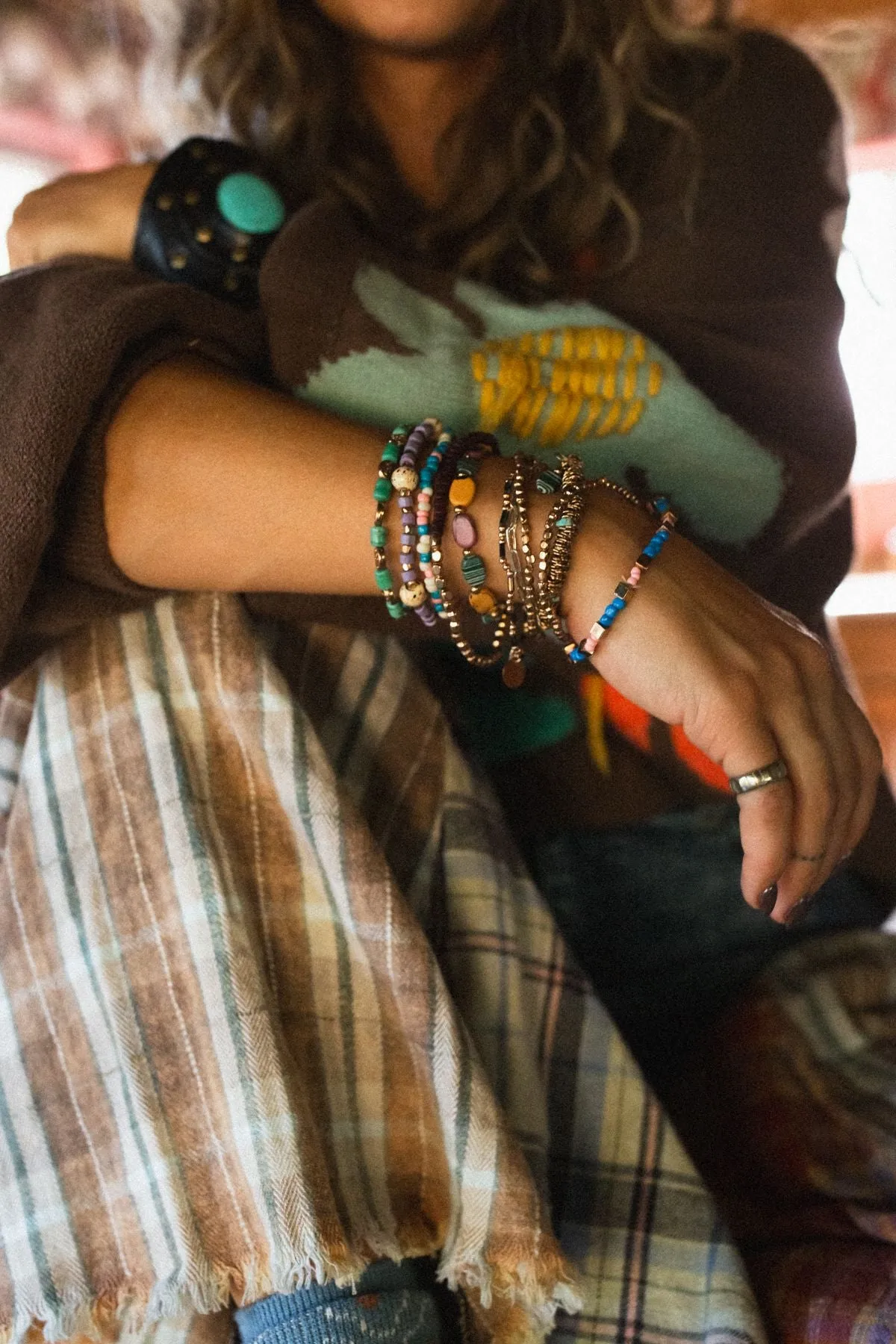 Indya Stacked Bracelet - Teal