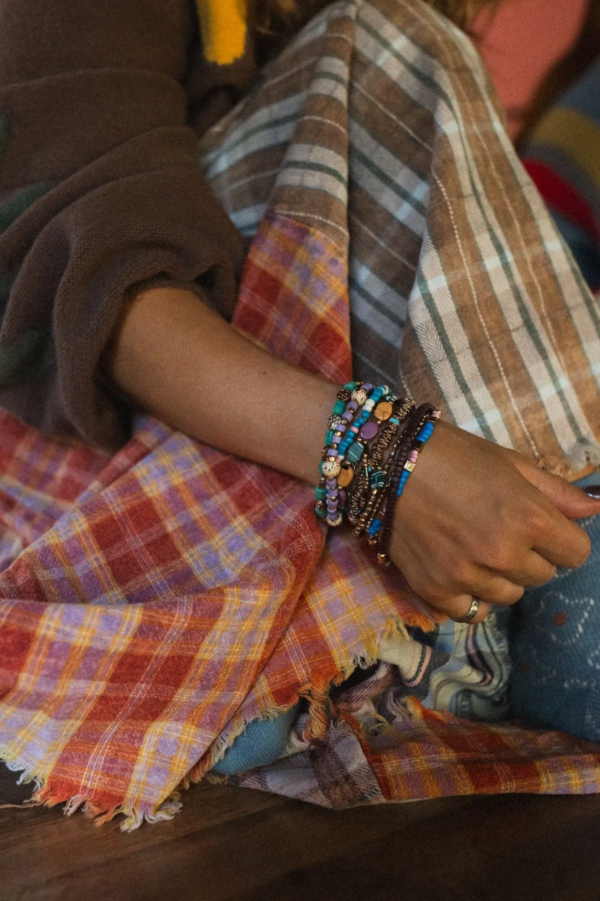 Indya Stacked Bracelet - Teal