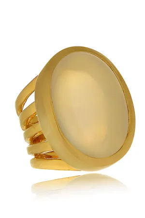 ISHARYA MOONSTONE Gold Cocktail Ring