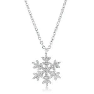 Jenna Stainless Steel Silvertone Snowflake Necklace