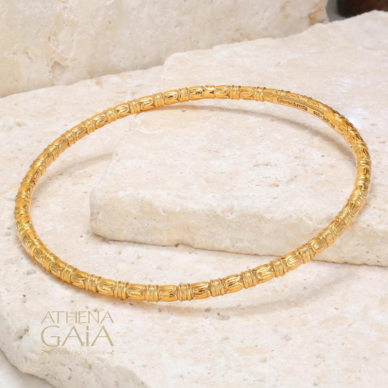 Kassandra 6525 Gold Plated Silver Bangle Bracelet