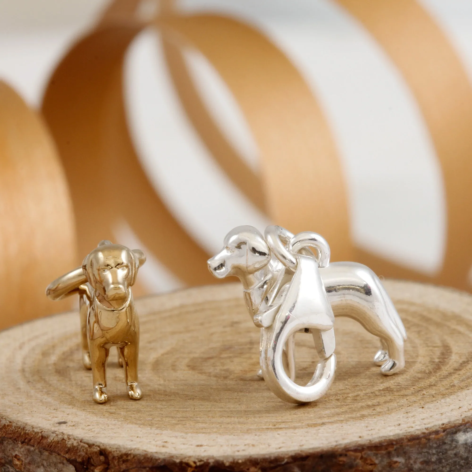 Labrador Silver Dog Charm