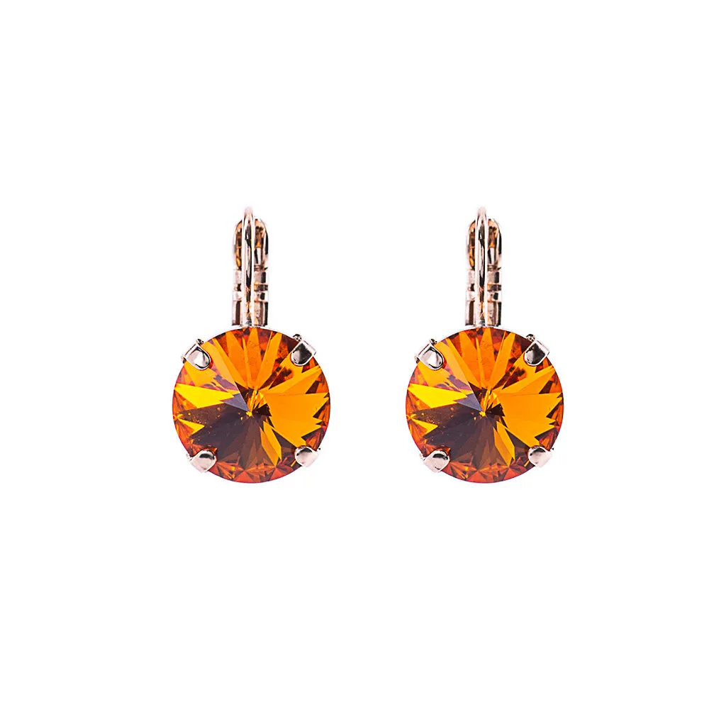 Lovable Everyday Rivoli Leverback Earrings in "Tangerine" *Custom*