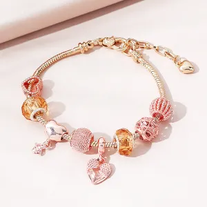 Luxe6194 - Heart and Wings Charm Bracelet