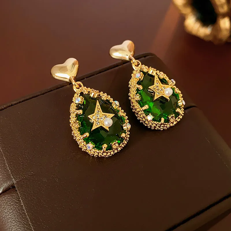 Luxurious Flower Geometric Heart Flower Alloy Electroplating Earrings