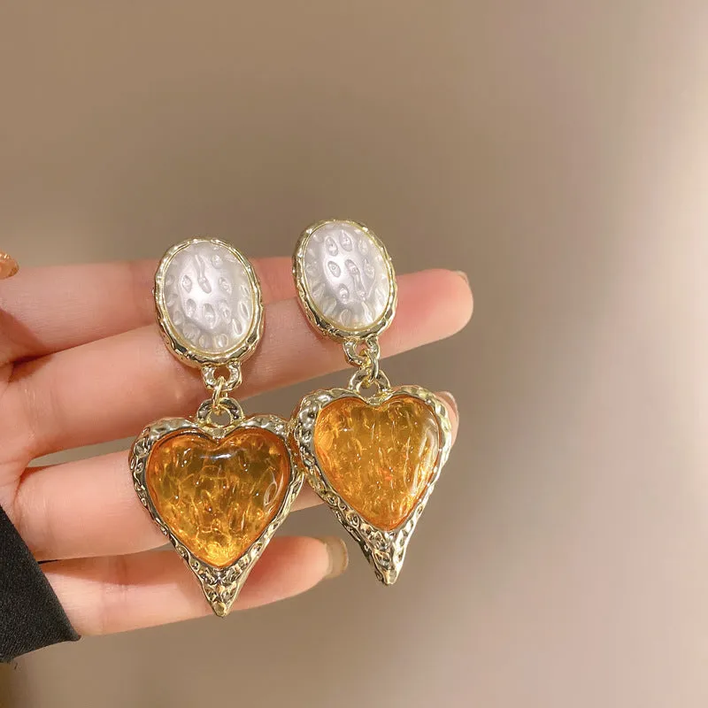 Luxurious Flower Geometric Heart Flower Alloy Electroplating Earrings