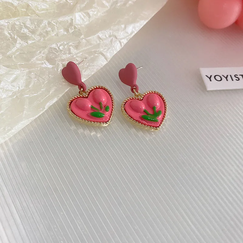 Luxurious Flower Geometric Heart Flower Alloy Electroplating Earrings