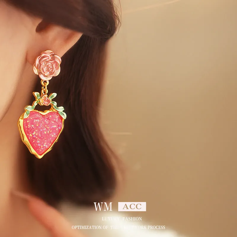 Luxurious Flower Geometric Heart Flower Alloy Electroplating Earrings