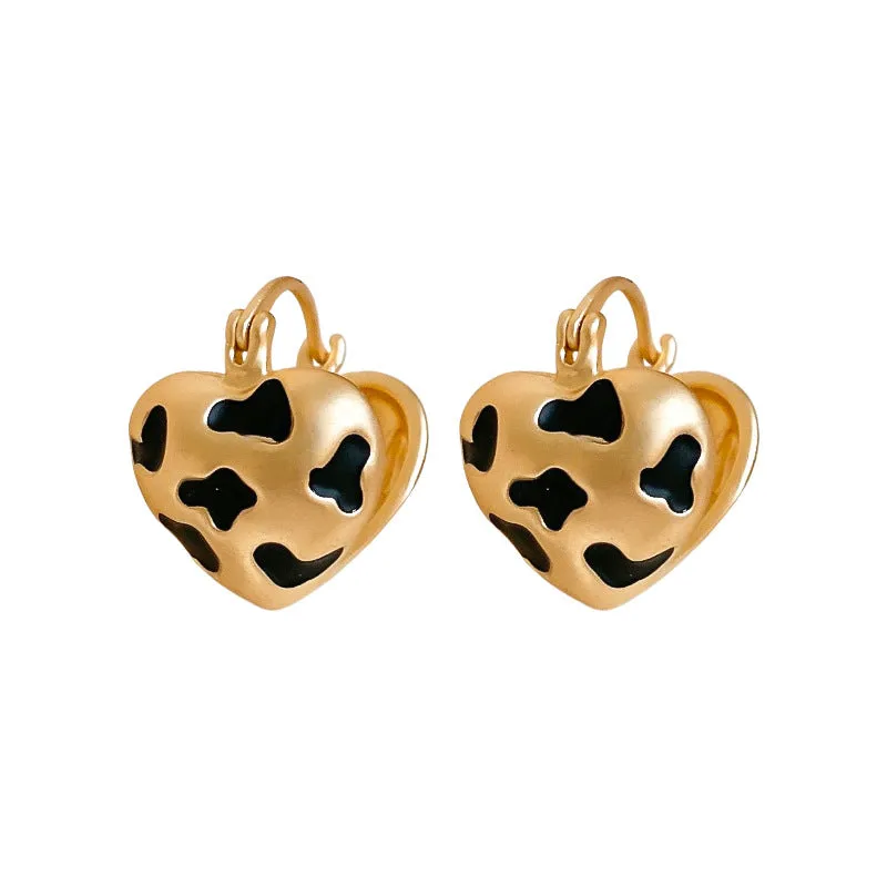 Luxurious Heart Geometric Heart Copper Electroplating Earrings