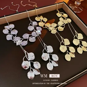 Luxurious Leaf Leaf Metal Electroplating Earrings