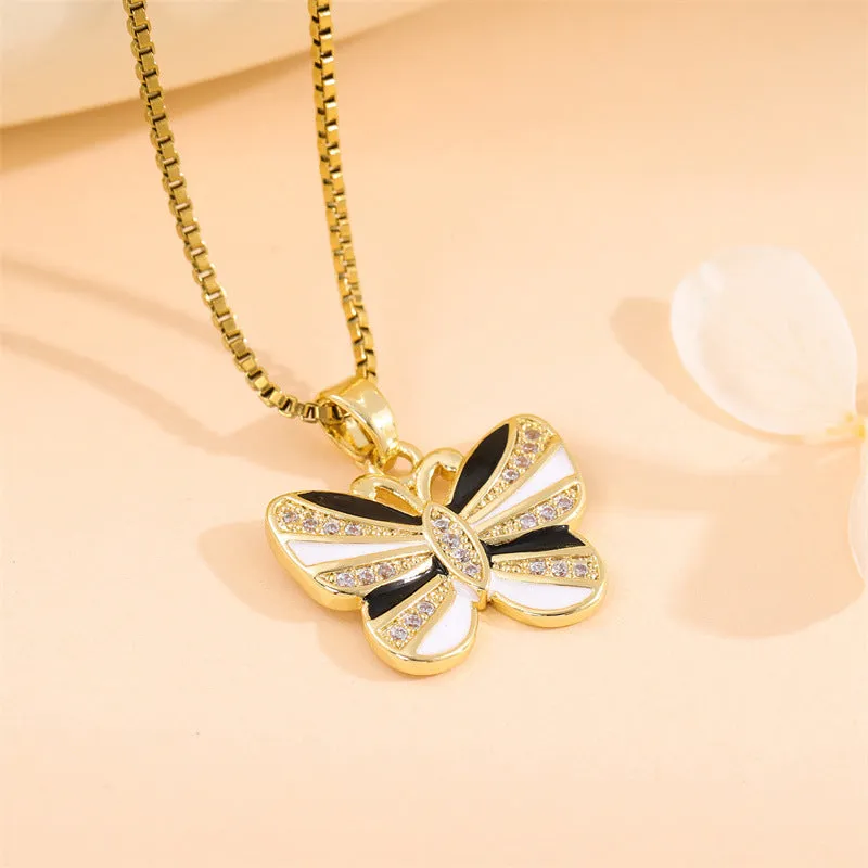 Minimalist Butterfly Stainless Steel Electroplating Necklaces