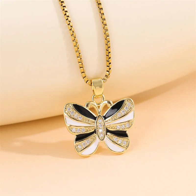 Minimalist Butterfly Stainless Steel Electroplating Necklaces