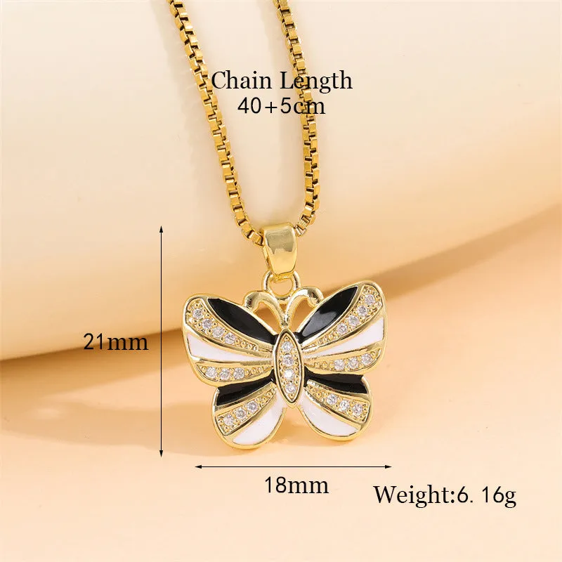 Minimalist Butterfly Stainless Steel Electroplating Necklaces