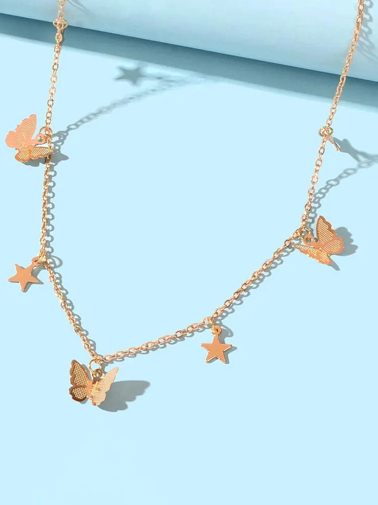 Minimalist Butterfly Star Necklaces