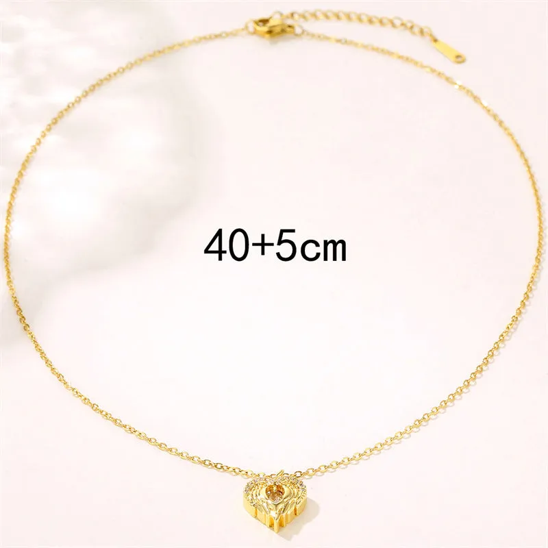 Minimalist Heart Stainless Steel Electroplating Necklaces