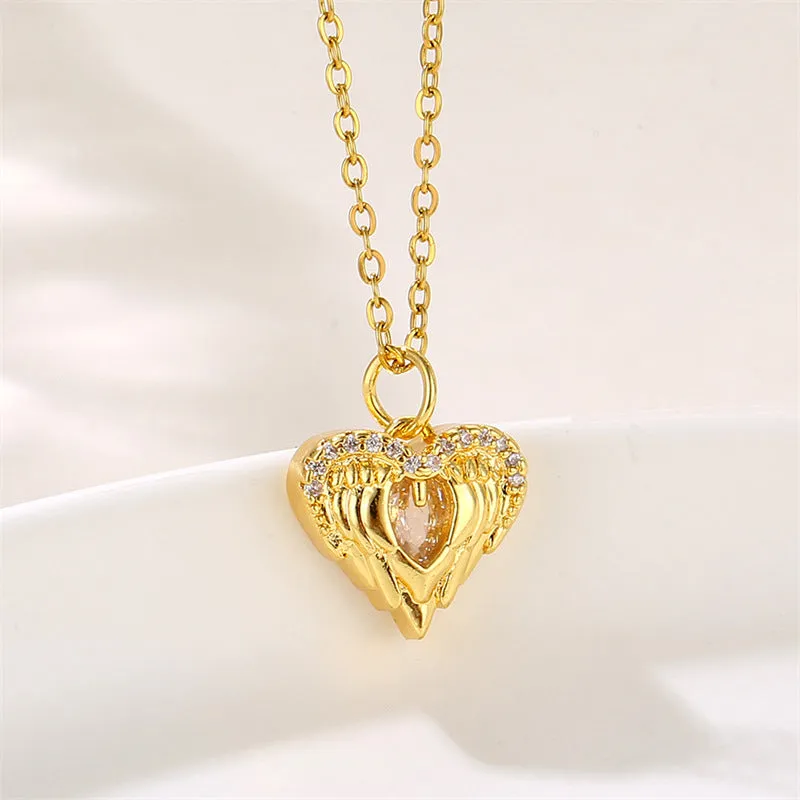 Minimalist Heart Stainless Steel Electroplating Necklaces