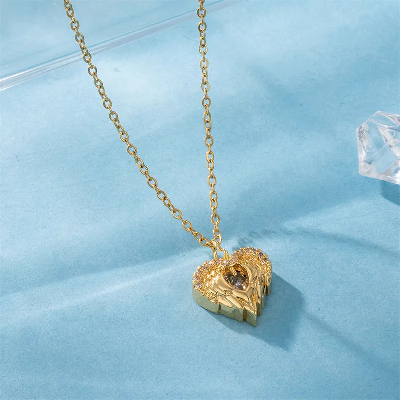 Minimalist Heart Stainless Steel Electroplating Necklaces