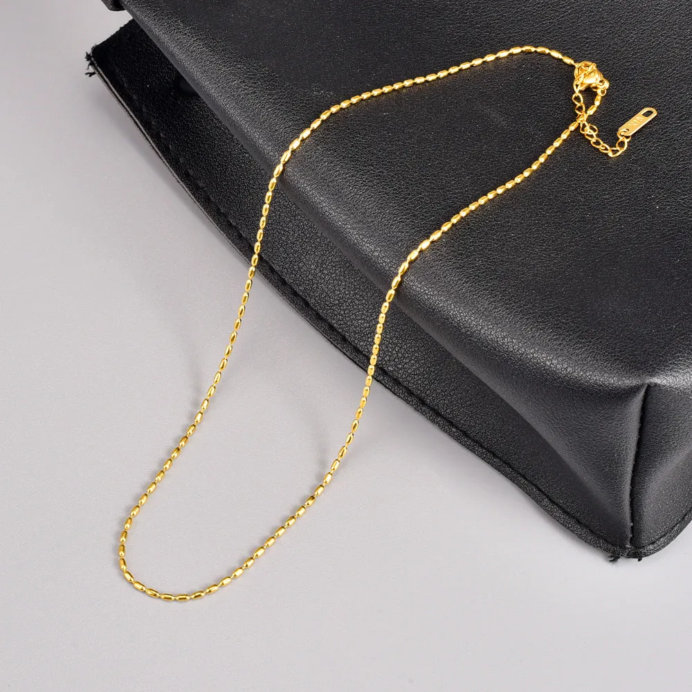 Minimalist Heart Titanium Steel Gold Plating Necklaces