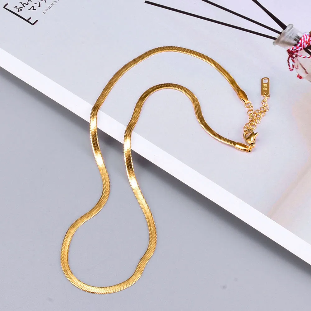 Minimalist Heart Titanium Steel Gold Plating Necklaces