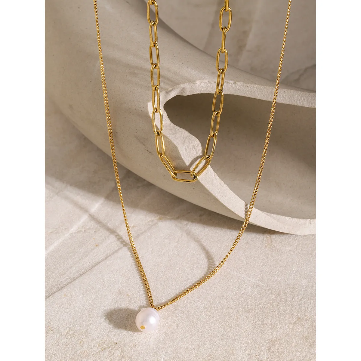 Minimalist Irregular Stainless Steel Electroplating Necklaces