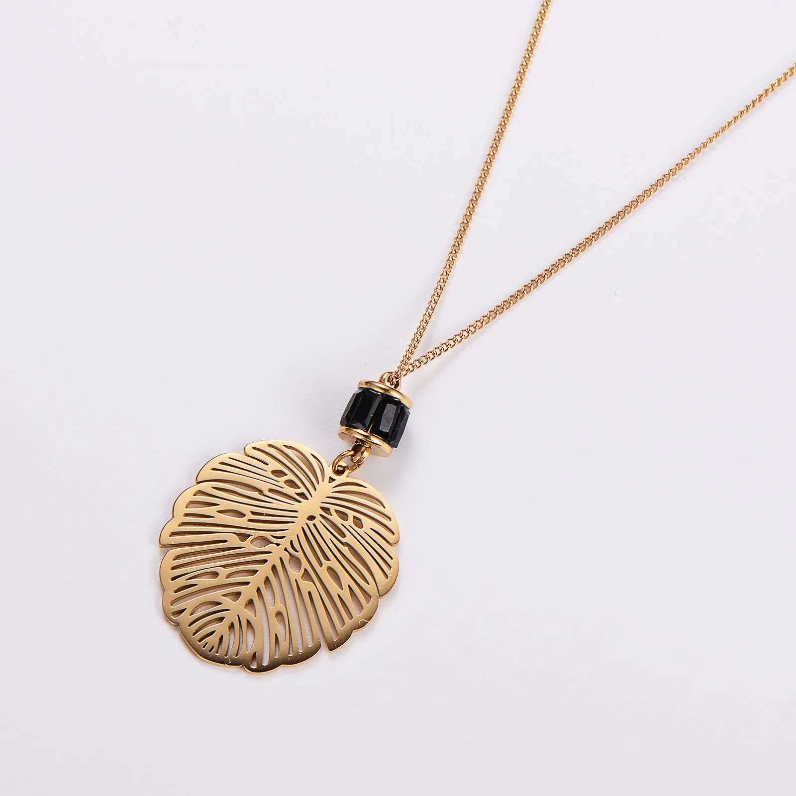 Minimalist Stripe Ellipse Circle Flower Stainless Steel Electroplating Necklaces