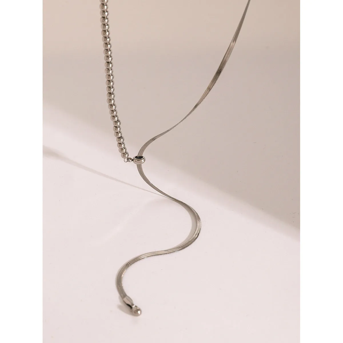 Minimalist Tassel Stainless Steel Electroplating Necklaces